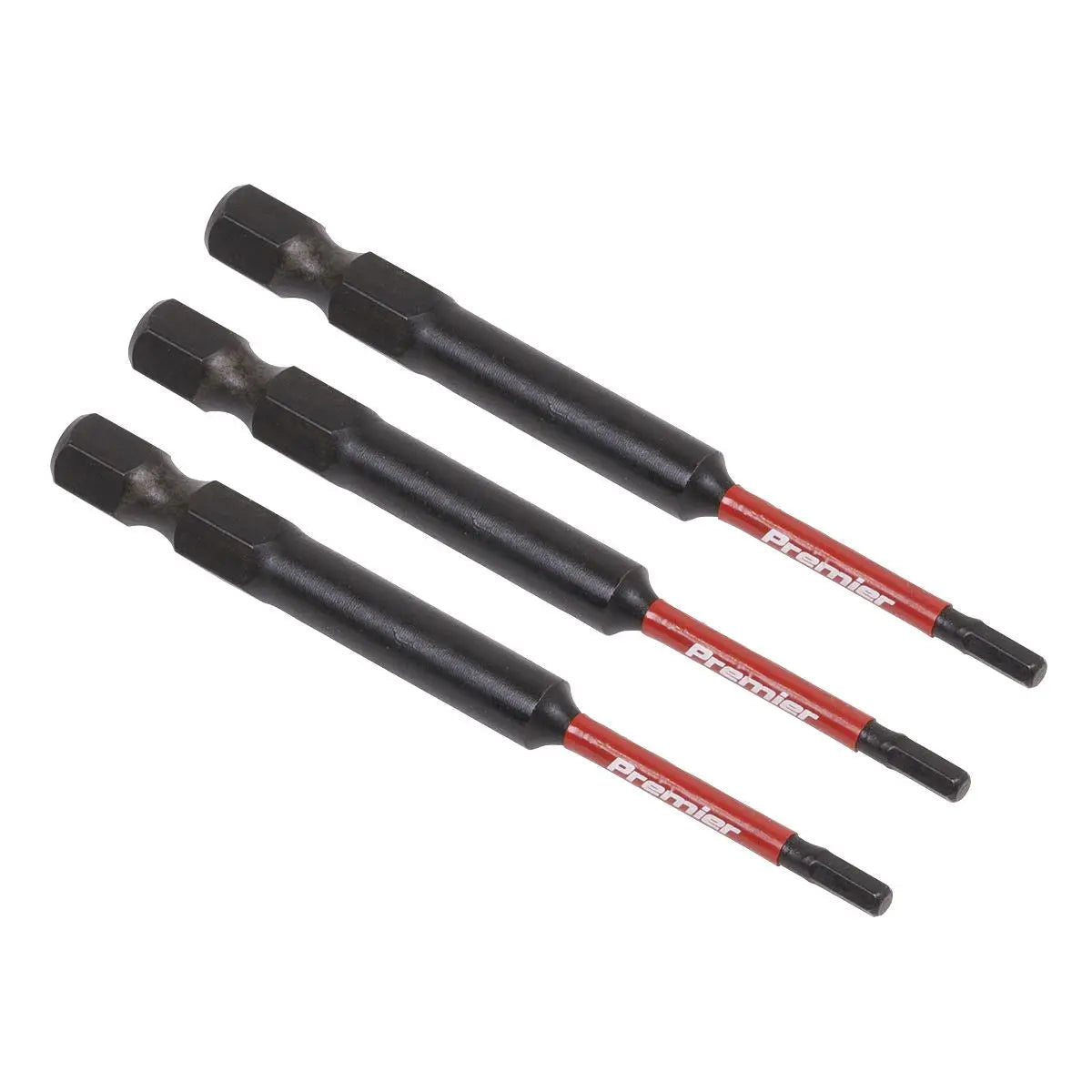 Sealey Premier Hex 2.5mm Impact Power Tool Bits 75mm - 3pc