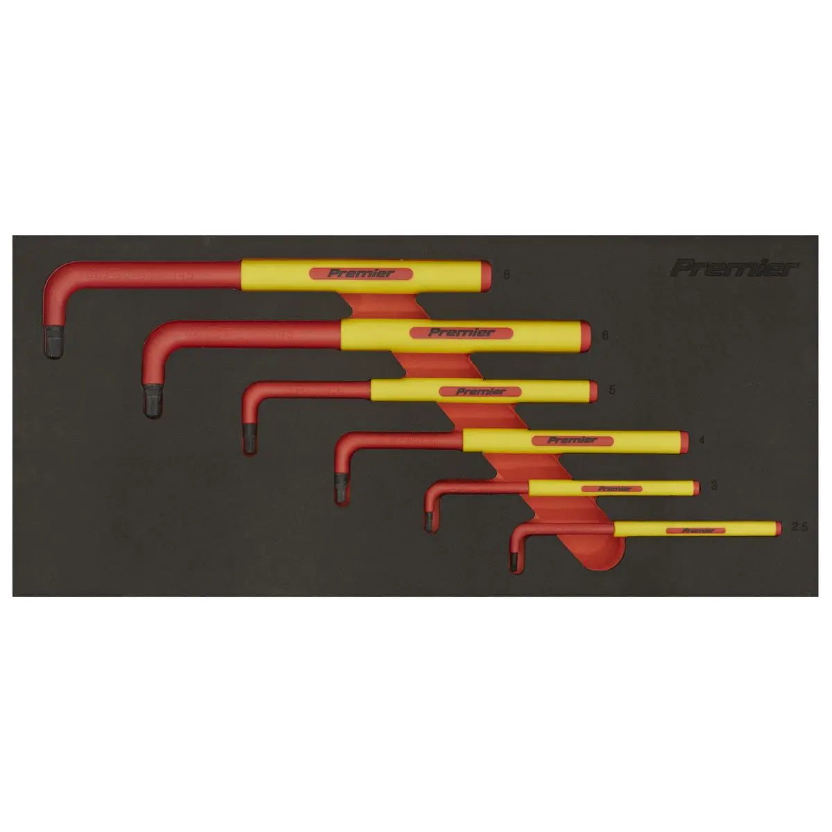 Sealey Premier Hex Key Set with Tool Tray 6pc - VDE Approved  White Rose Tools