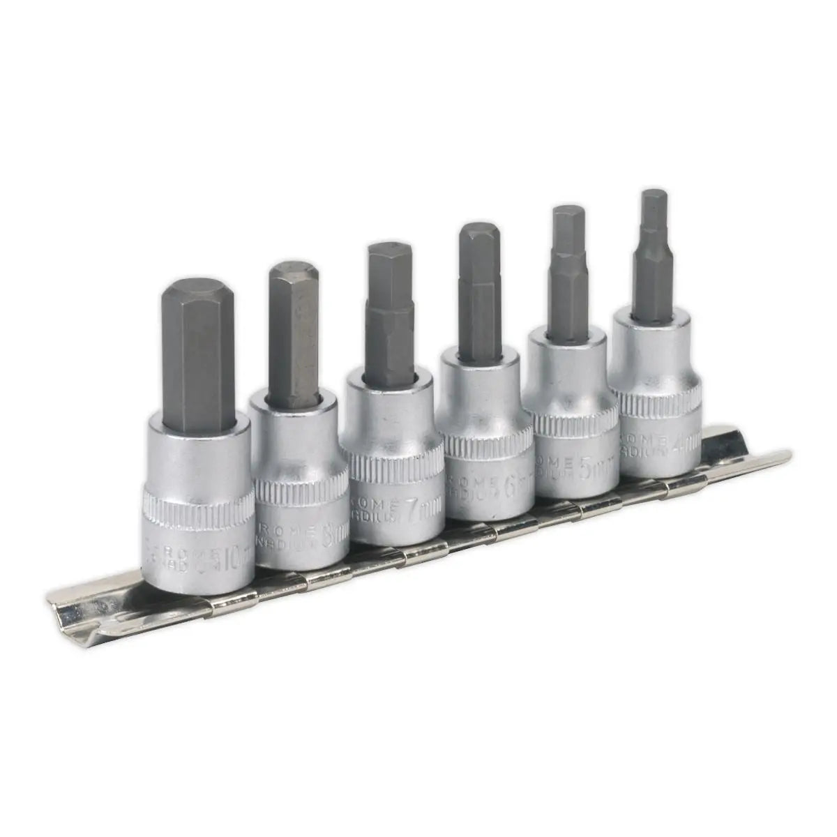 Sealey Premier Hex Key Socket Bit Set 6pc 3/8"Sq Drive Metric