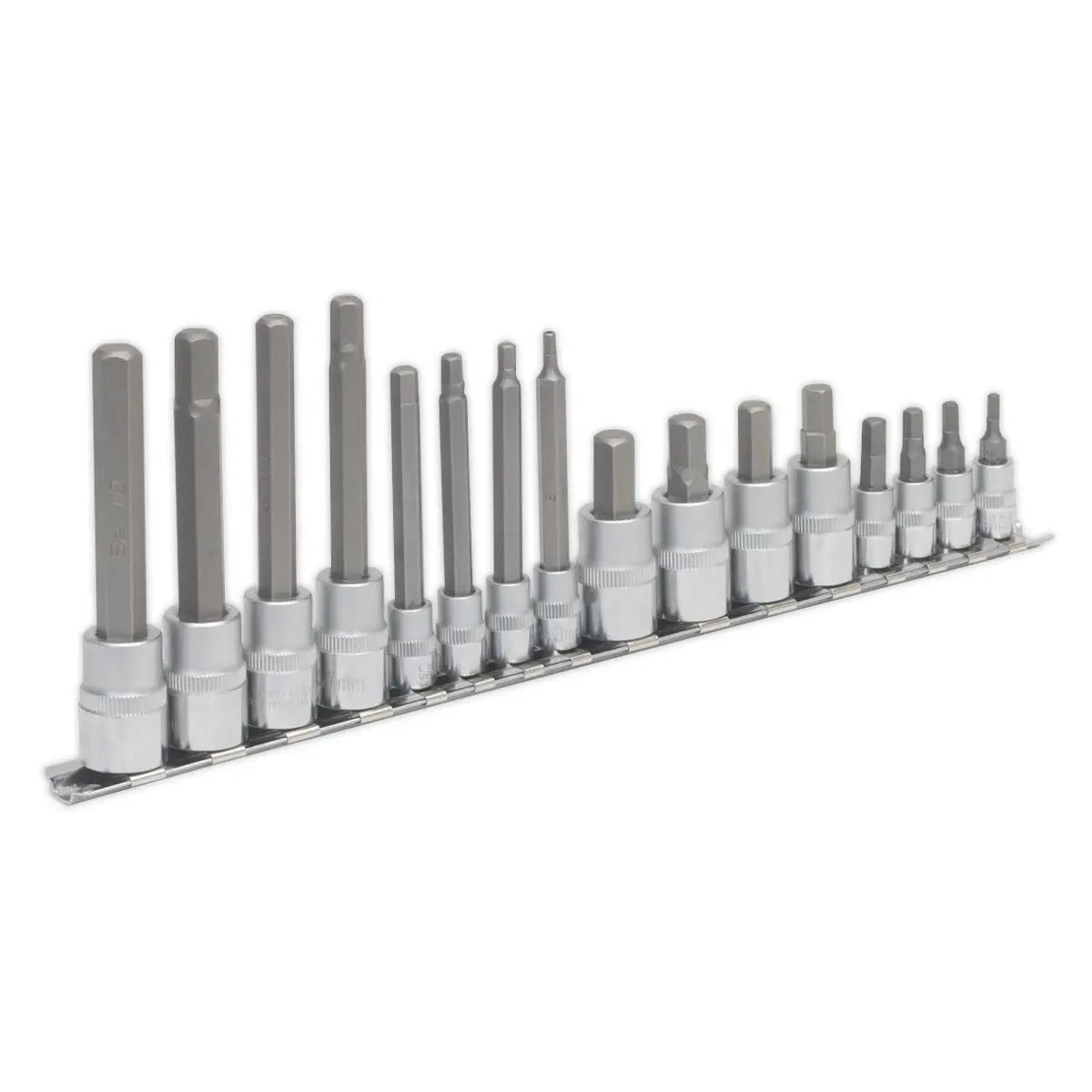 Sealey Premier Hex Socket Bit Set 16pc 1/4" & 3/8"Sq Drive