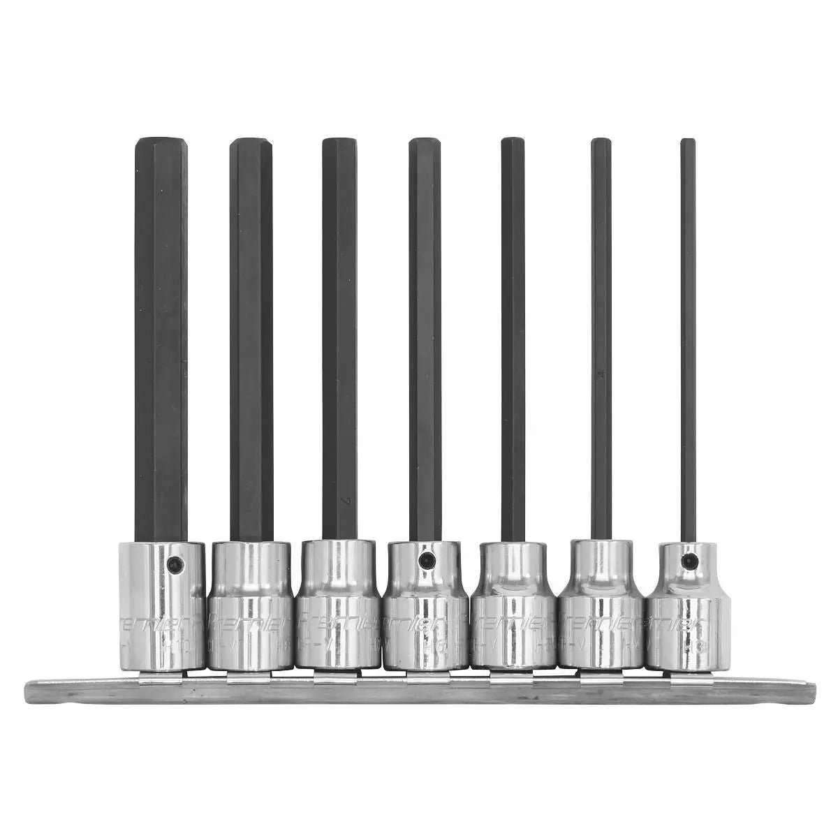 Sealey Premier Hex Socket Bit Set 7pc 3/8"Sq Drive 110mm Metric