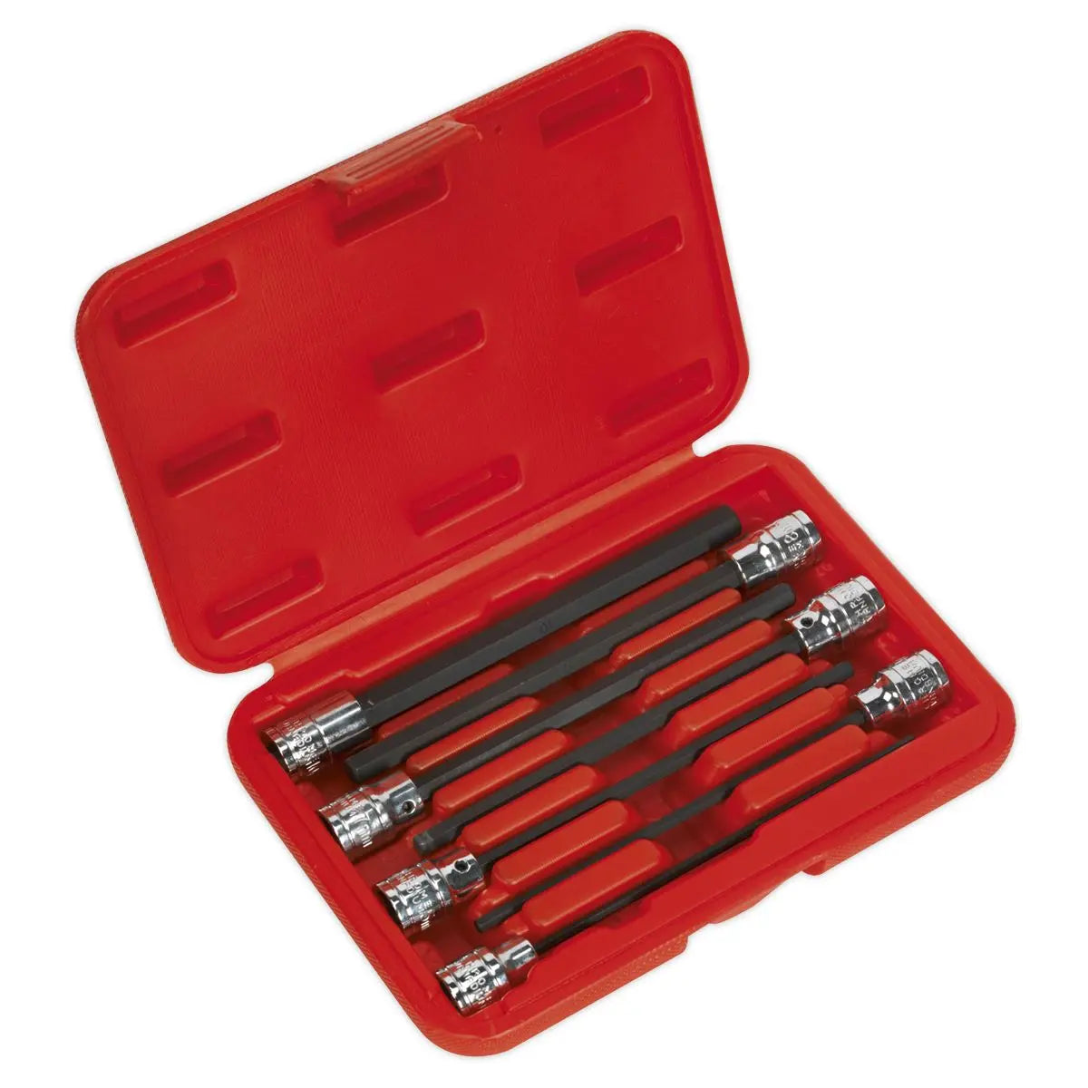 Sealey Premier Hex Socket Bit Set 7pc 3/8"Sq Drive 150mm Metric