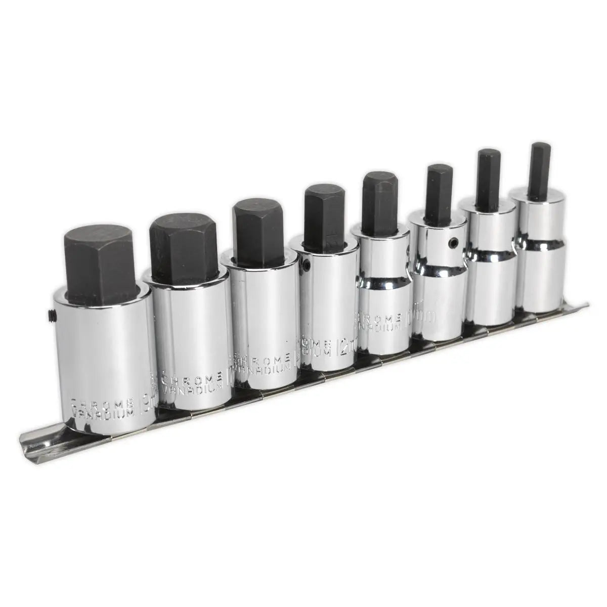 Sealey Premier Hex Socket Bit Set 8pc 1/2"Sq Drive Metric