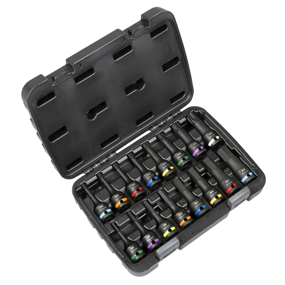 Sealey Premier Hex & TRX-Star* Impact Socket Bit Set 1/2"Sq Drive 16pc White Rose Tools