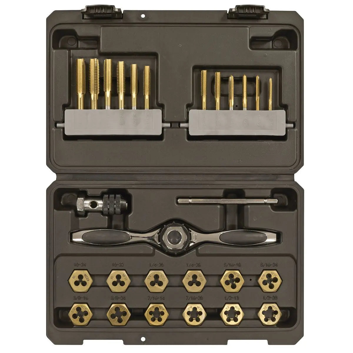 Sealey Premier Hexagonal Tap & Die Set 26pc Hexagonal - SAE/Imperial - Titanium Coated White Rose Tools