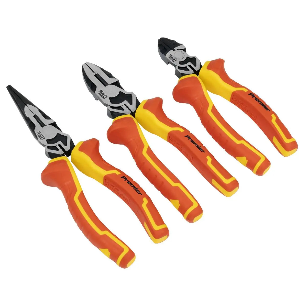 Sealey Premier High Leverage Pliers Set 3pc - VDE Approved White Rose Tools