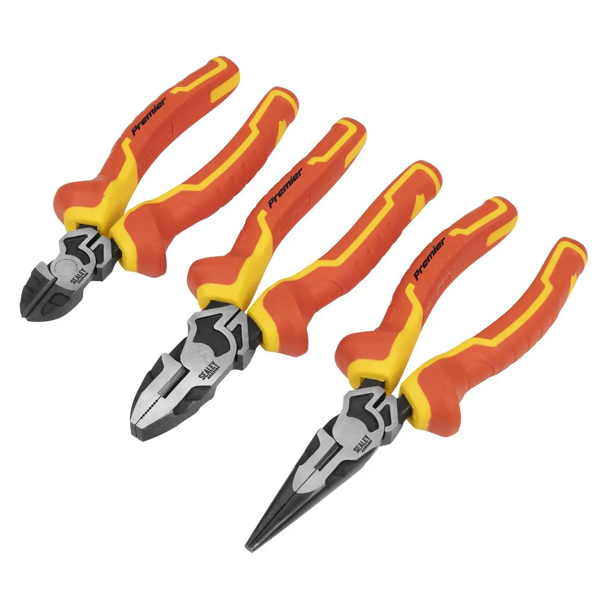 Sealey Premier High Leverage Pliers Set 3pc - VDE Approved White Rose Tools