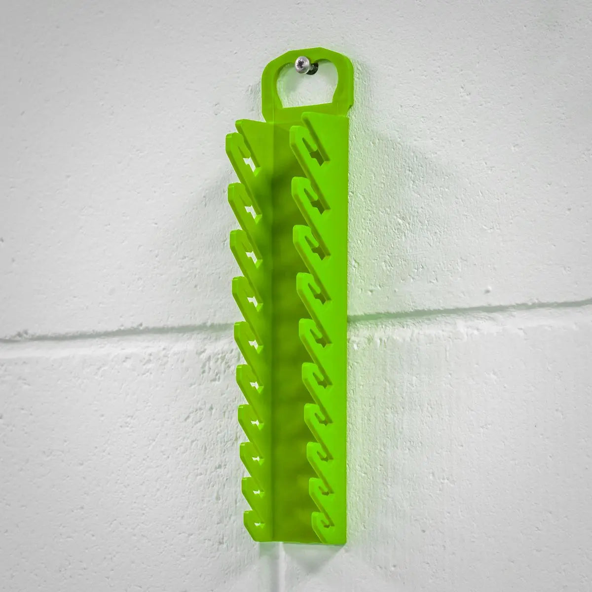Sealey Premier High Visibility Green Stubby Spanner Rack 10 Capacity Hanging Toolbox