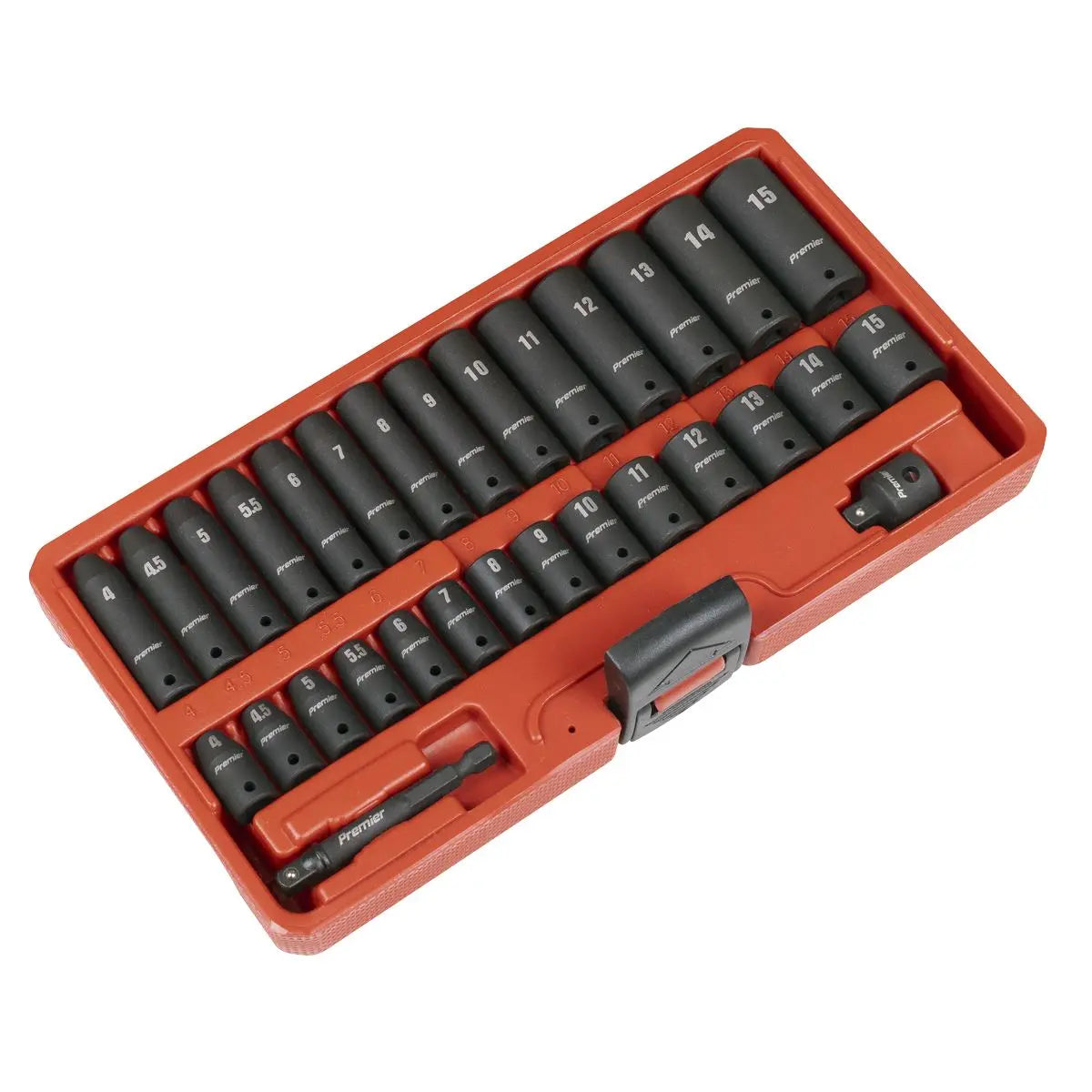 Sealey Premier Impact Socket Set 1/4"Sq Drive 30pc White Rose Tools