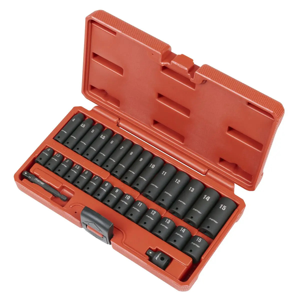 Sealey Premier Impact Socket Set 1/4"Sq Drive 30pc White Rose Tools