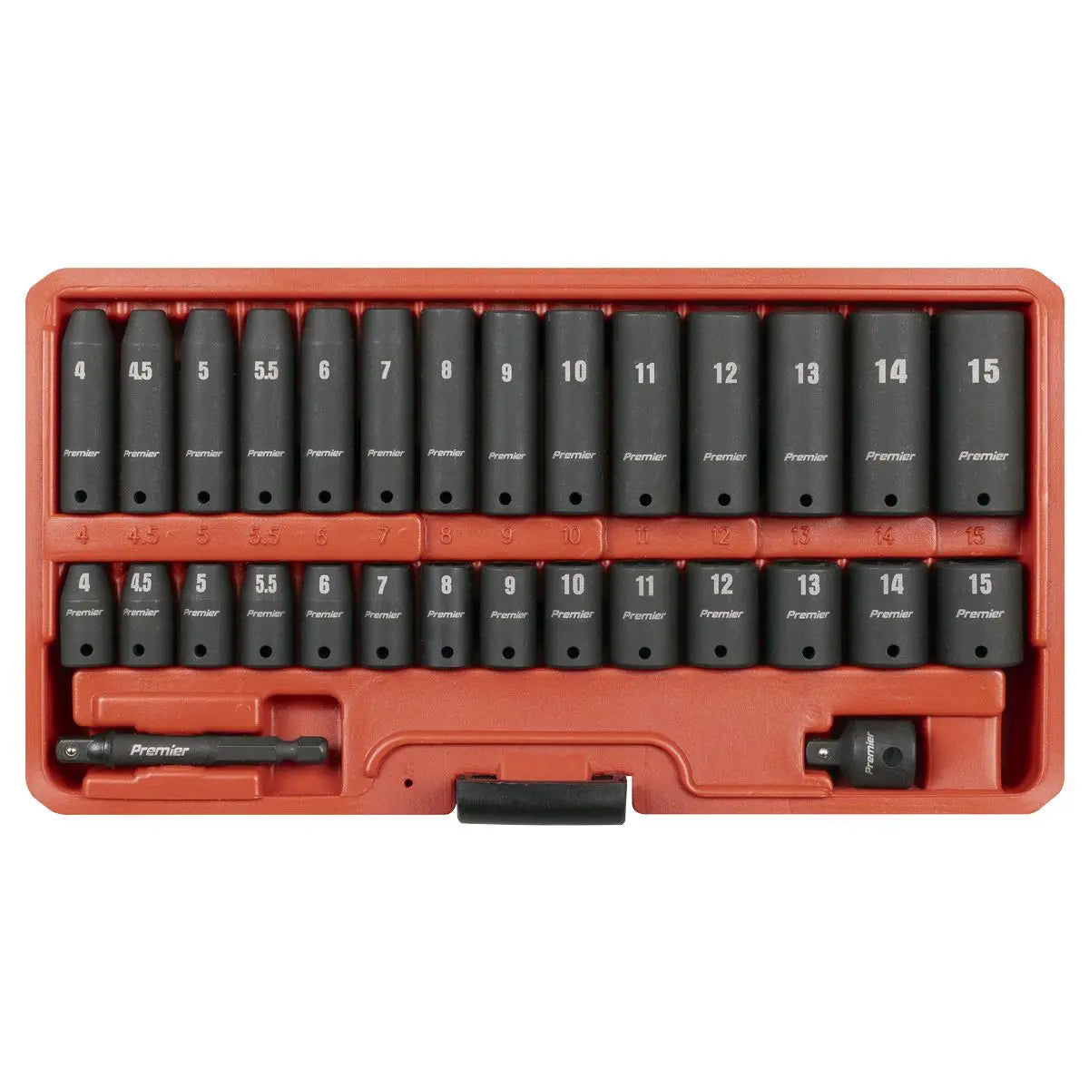 Sealey Premier Impact Socket Set 1/4"Sq Drive 30pc White Rose Tools