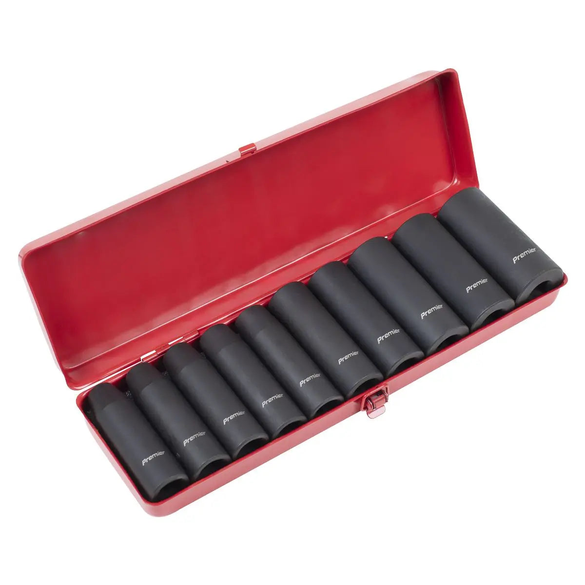 Sealey Premier Impact Socket Set 10pc 1/2"Sq Drive Deep Metric