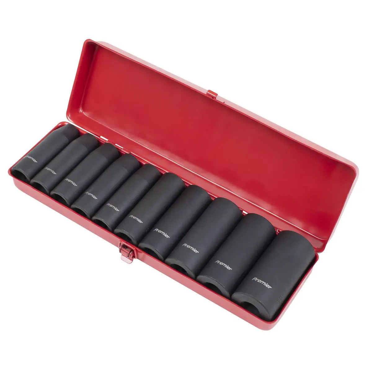 Sealey Premier Impact Socket Set 10pc 1/2"Sq Drive Deep Metric