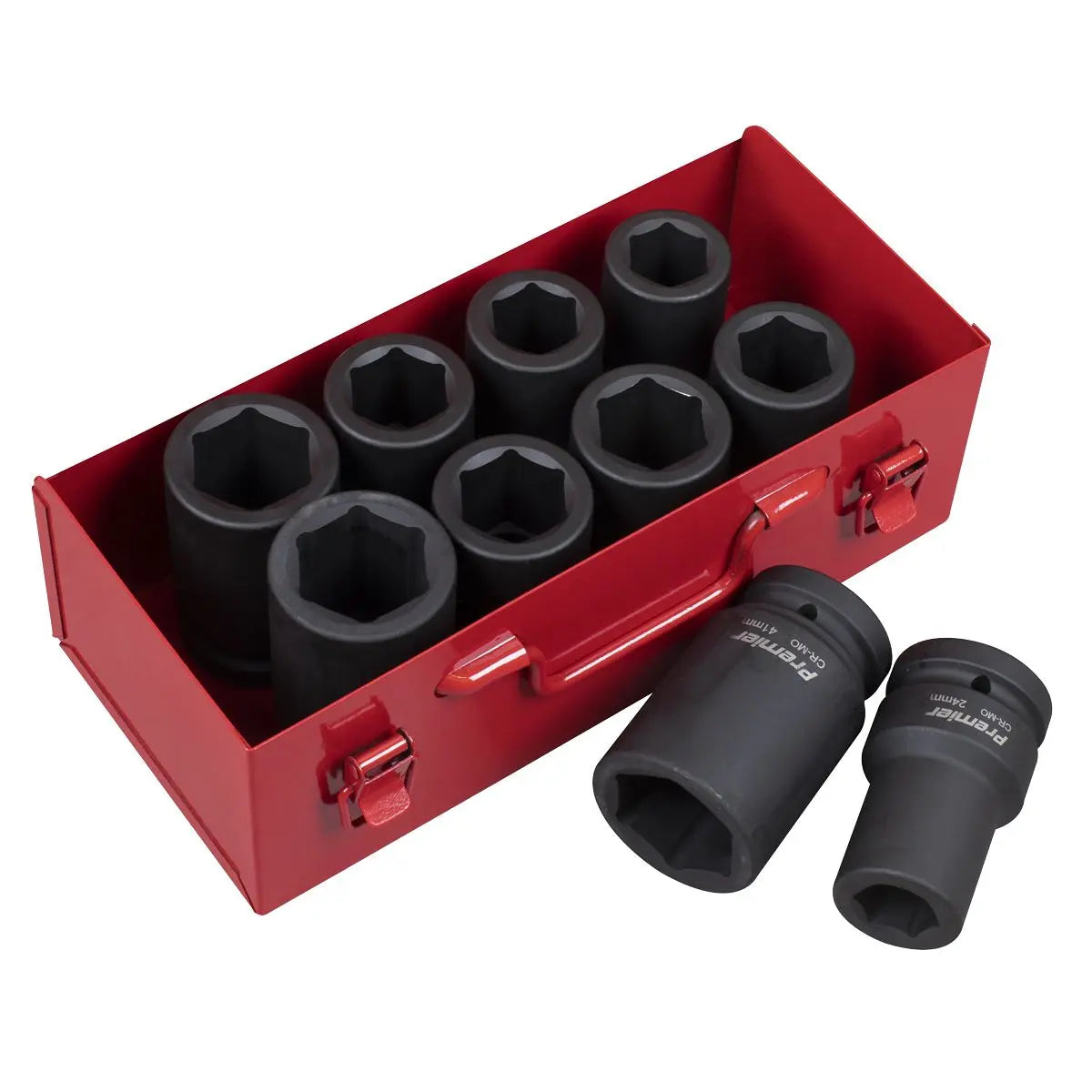 Sealey Premier Impact Socket Set 10pc Deep 1"Sq Drive Metric/Imperial