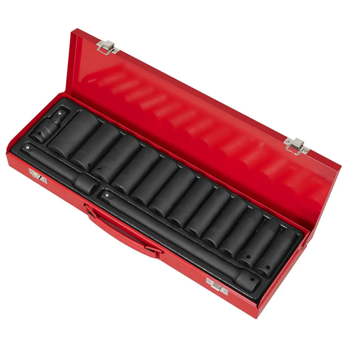 Sealey Premier Impact Socket Set 15pc 1/2"Sq Drive Deep Metric