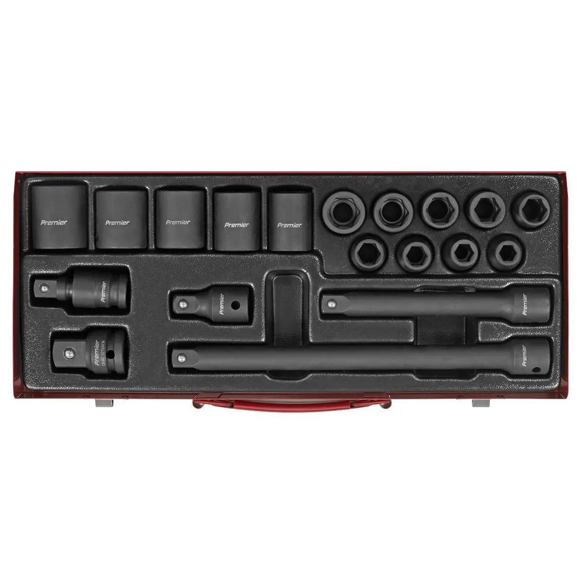 Sealey Premier Impact Socket Set 19pc 1/2"Sq Drive Metric