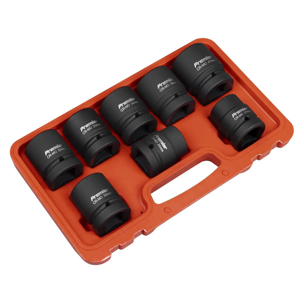 Sealey Premier Impact Socket Set 1"Sq Drive 8pc White Rose Tools