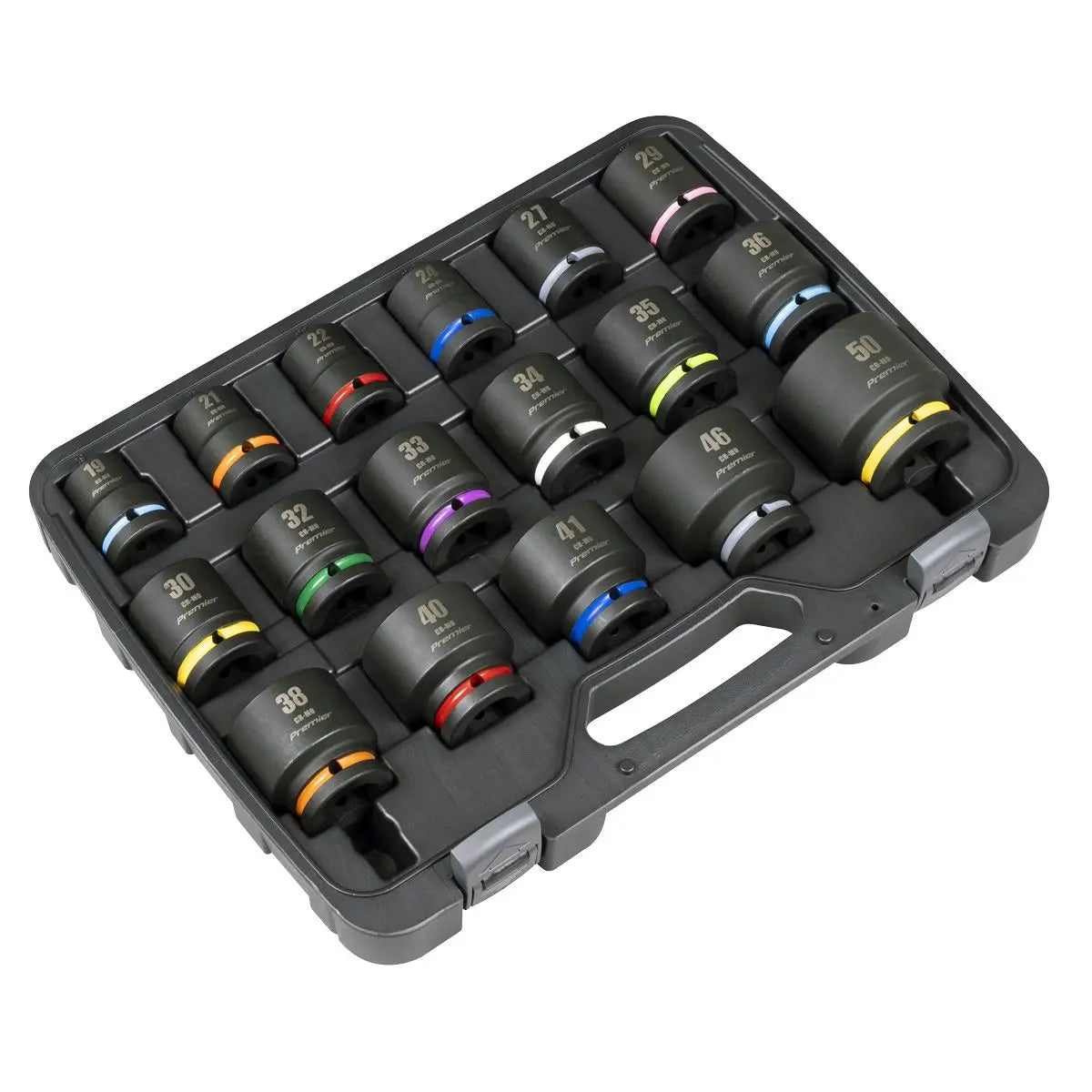 Sealey Premier Impact Socket Set 3/4"Sq Drive 17pc White Rose Tools