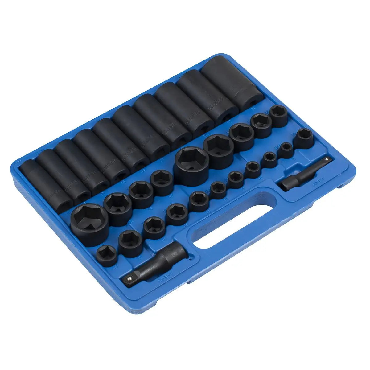 Sealey Premier Impact Socket Set 32pc Standard/Deep 3/8" & 1/2"Sq Drive Metric/Imperial