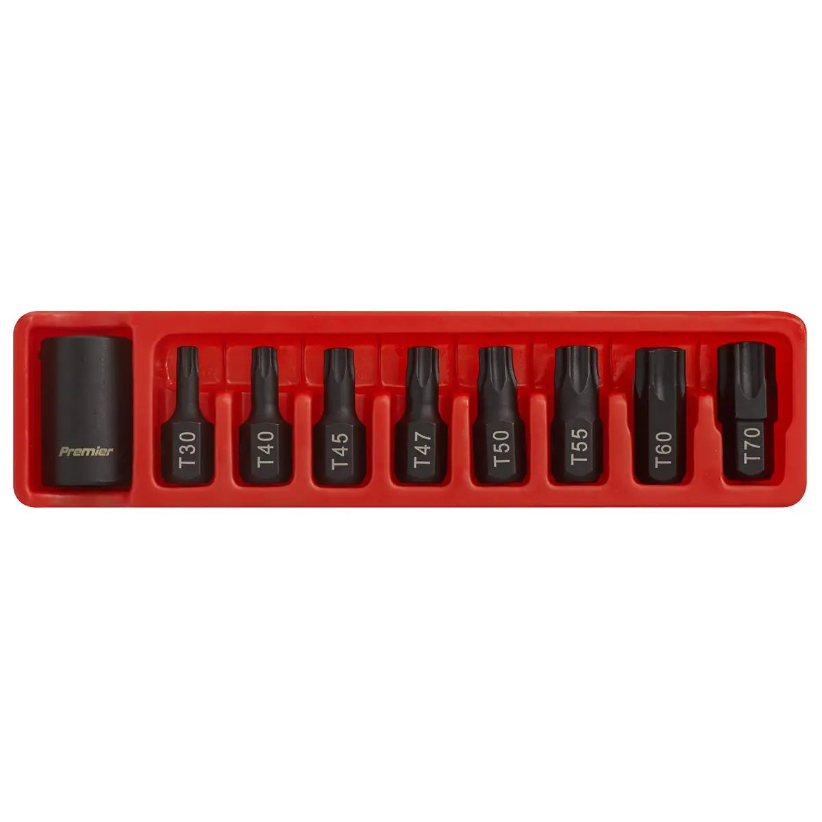Sealey Premier Impact TRX-Star* Bit & Holder Set 9pc 1/2"Sq Drive