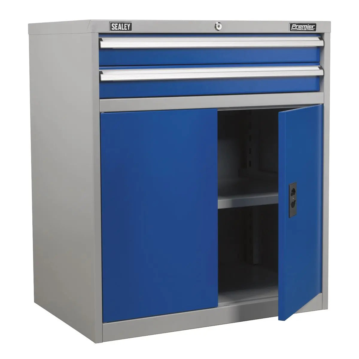 Sealey Premier Industrial Industrial Cabinet 2 Drawer & 1 Shelf Double Locker