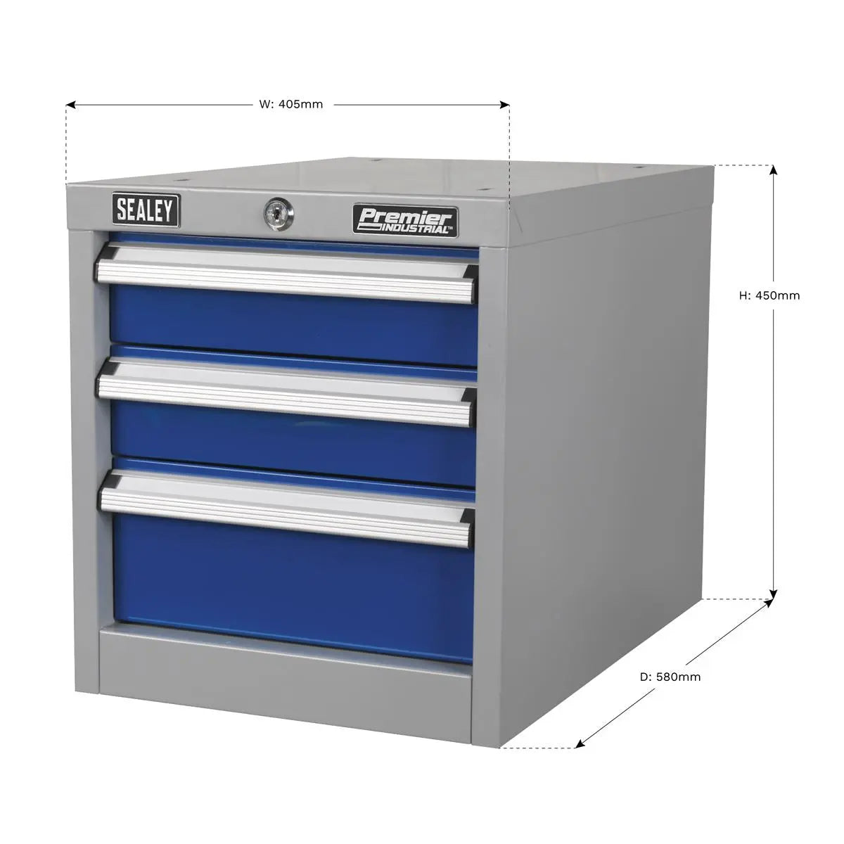 Sealey Premier Industrial Industrial Triple Drawer Unit for API Series Workbenches  White Rose Tools