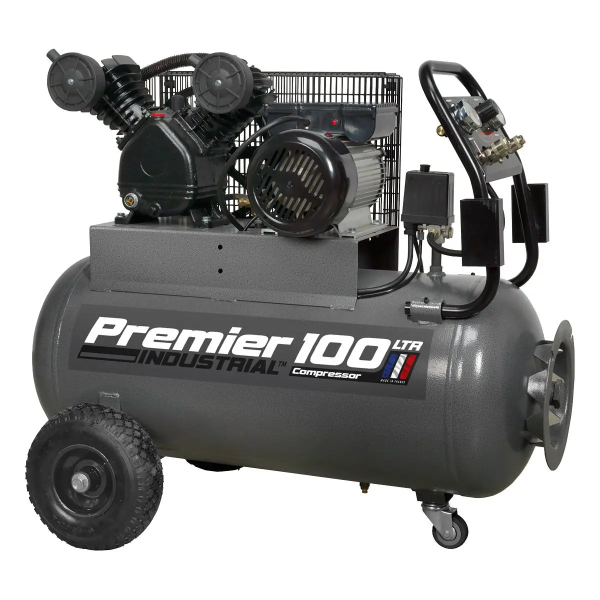 Sealey Premier Industrial Premier 100L Belt Drive Air Compressor with Front Control Panel 3hp