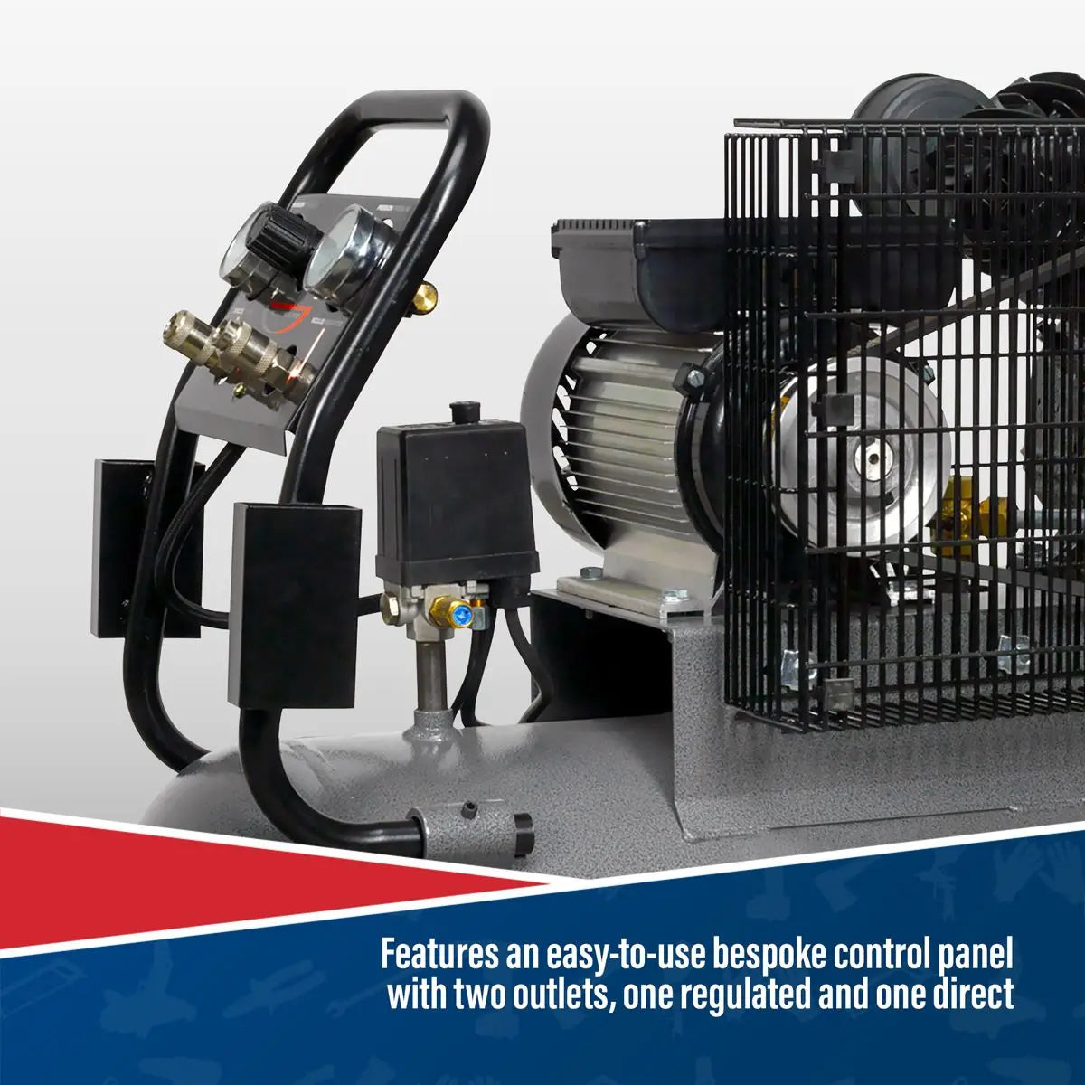 Sealey Premier Industrial Premier 100L Belt Drive Air Compressor with Front Control Panel 3hp
