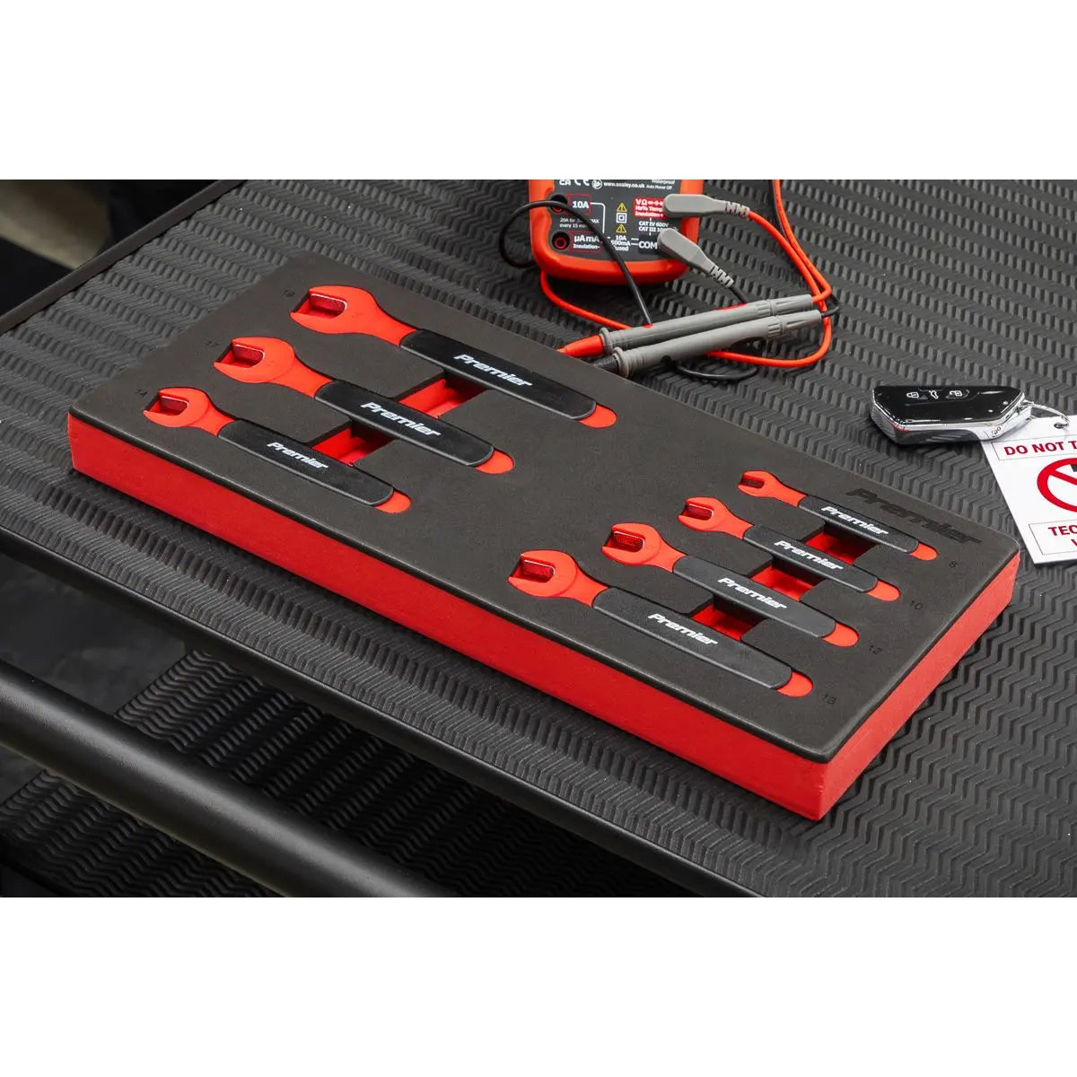 Sealey Premier Insulated Open-End Spanner Set with Tool Tray 7pc VDE Approved White Rose Tools