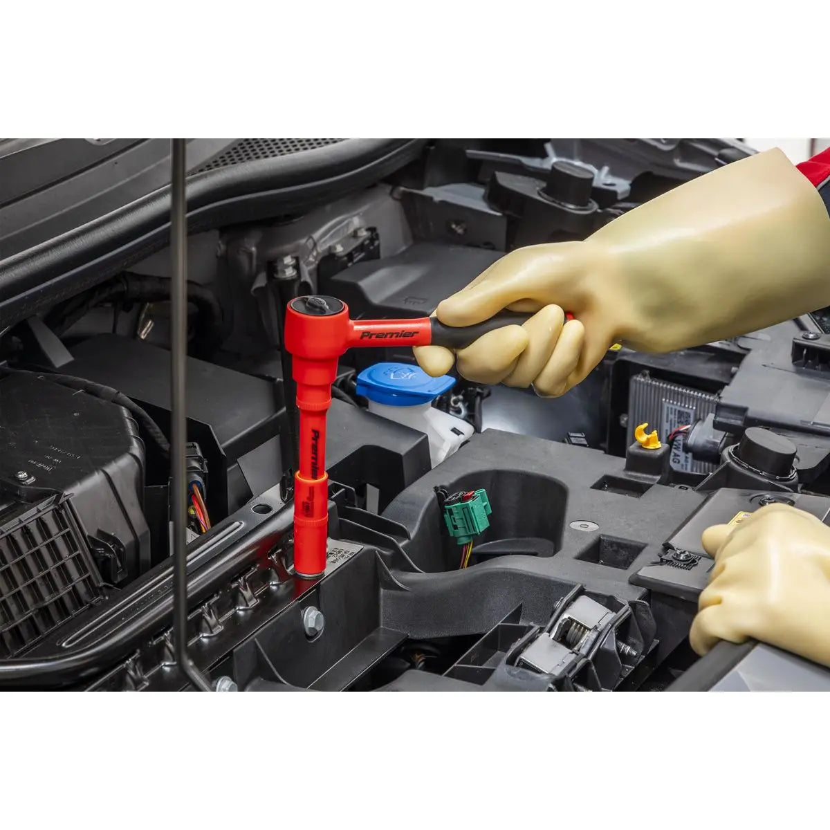 Sealey Premier Insulated Socket Set with Tool Tray 20pc 3/8"Sq Drive 6pt WallDrive® VDE Approved White Rose Tools