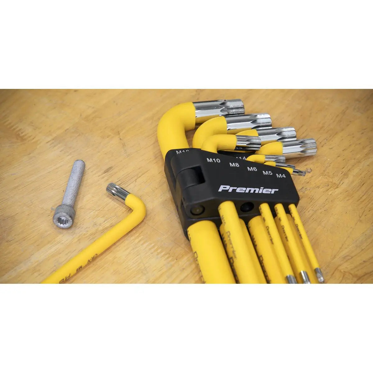 Sealey Premier Jumbo Spline Key Set 9 Piece Anti Slip M4-M18