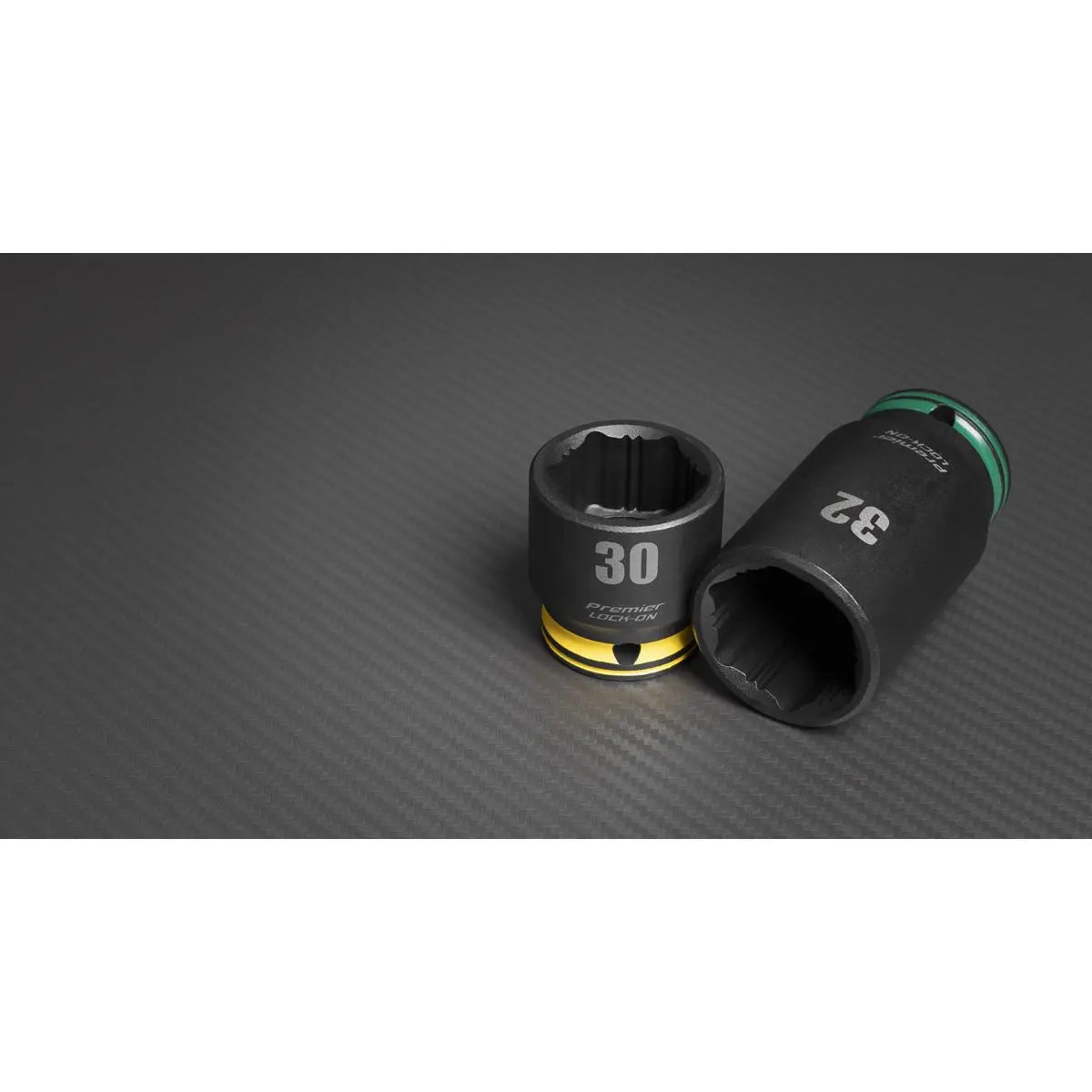 Sealey Premier Lock-On™ Standard & Deep Impact Socket Set 34pc 1/2"Sq Drive 6pt Metric  White Rose Tools