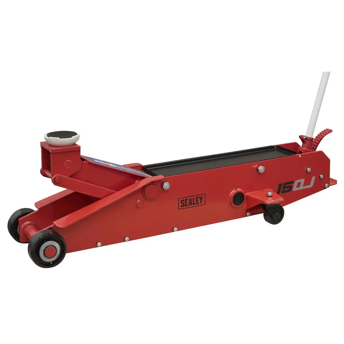 Sealey Premier Long Reach Trolley Jack 15 Tonne White Rose Tools