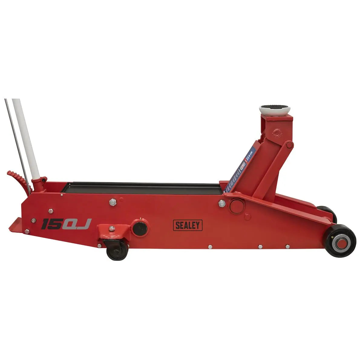 Sealey Premier Long Reach Trolley Jack 15 Tonne White Rose Tools