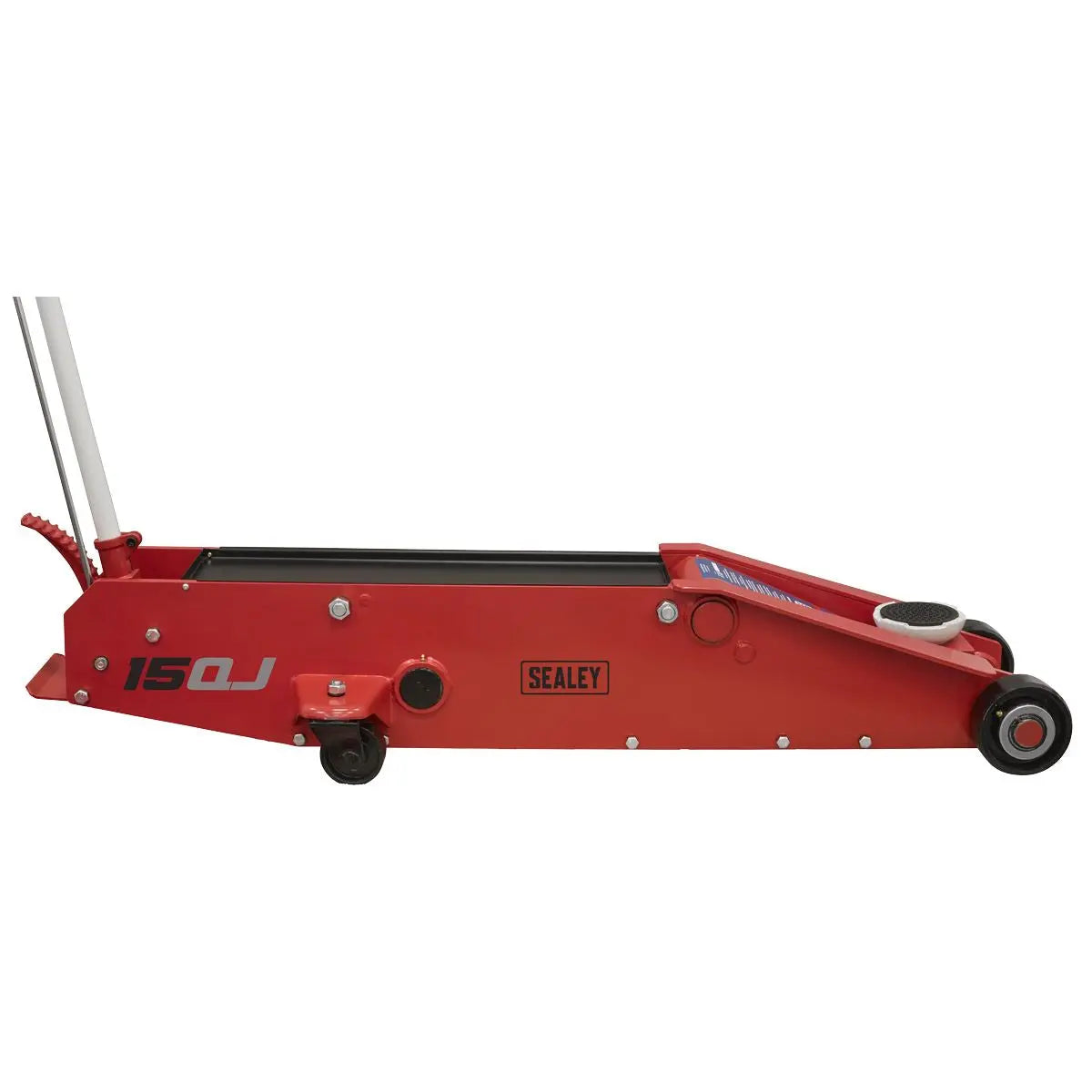 Sealey Premier Long Reach Trolley Jack 15 Tonne White Rose Tools