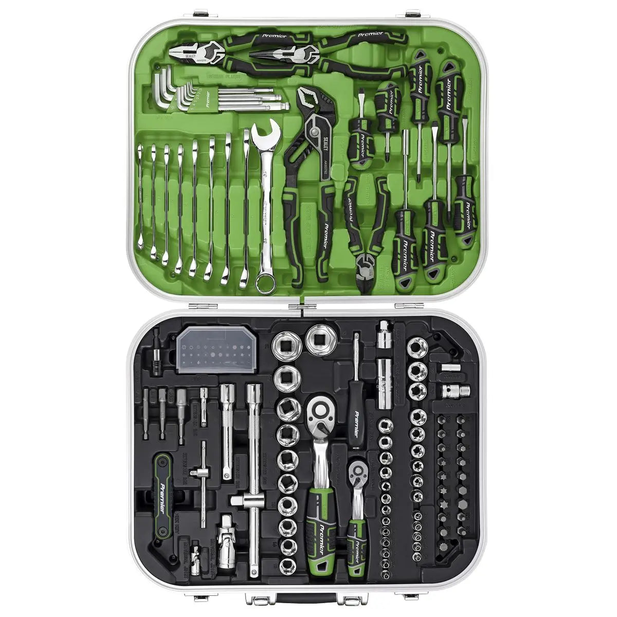 Sealey Premier Mechanic's Tool Kit 144pc Hi-Vis Green
