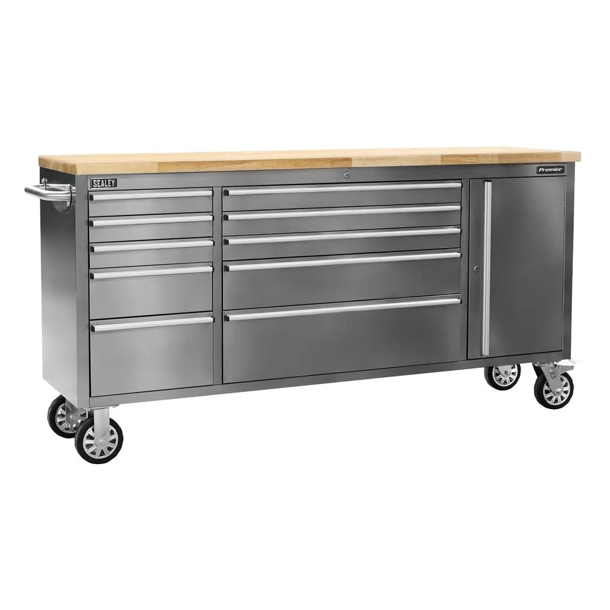 Sealey Premier Mobile Stainless Steel Tool Cabinet 10 Drawer & Cupboard