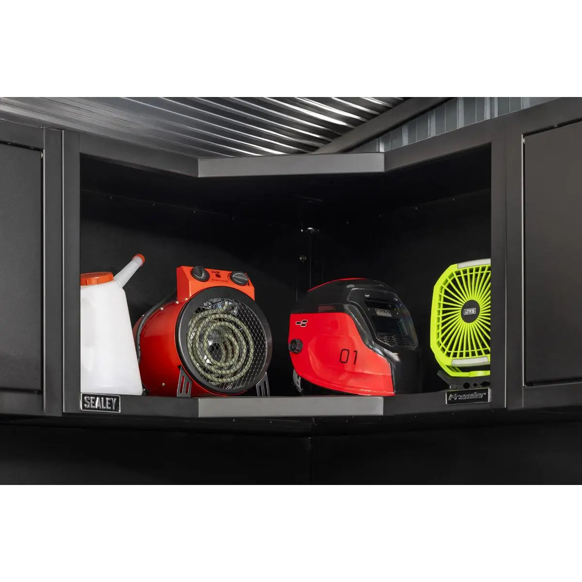 Sealey Premier Modular Corner Wall Cabinet 930mm Heavy-Duty White Rose Tools