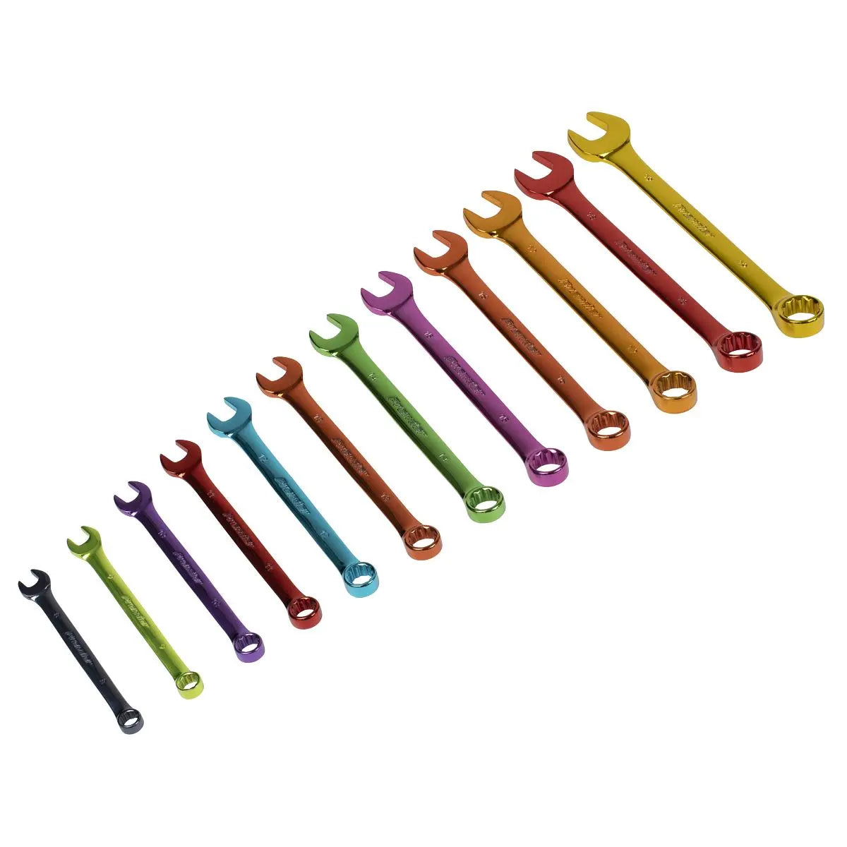 Sealey Premier Multi-Coloured Combination Spanner Set 12pc  White Rose Tools
