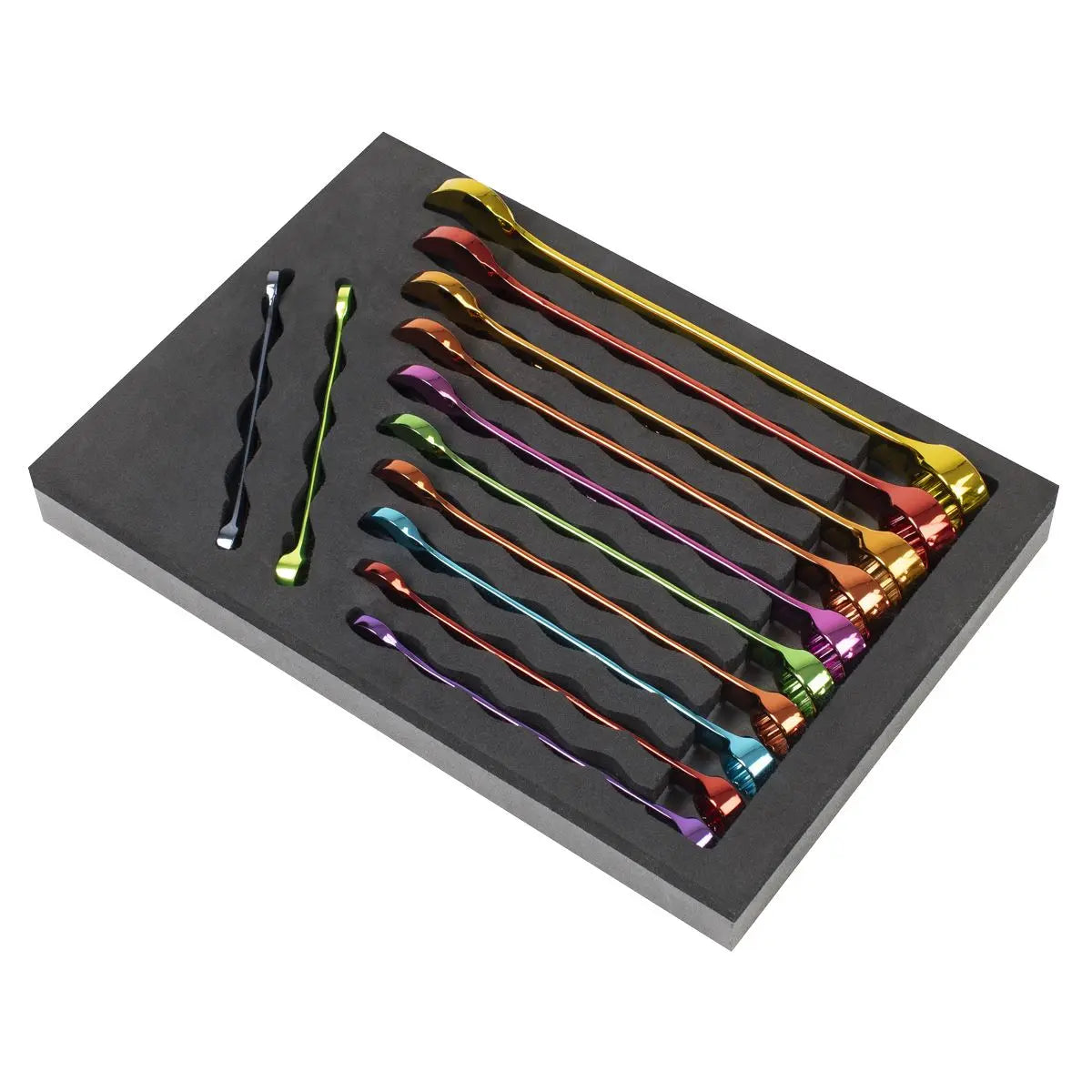 Sealey Premier Multi-Coloured Combination Spanner Set 12pc  White Rose Tools