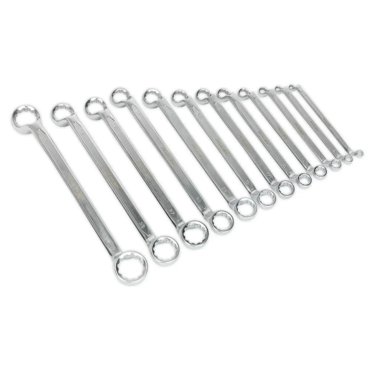 Sealey Premier Offset Double End Ring Spanner Set 12pc Metric