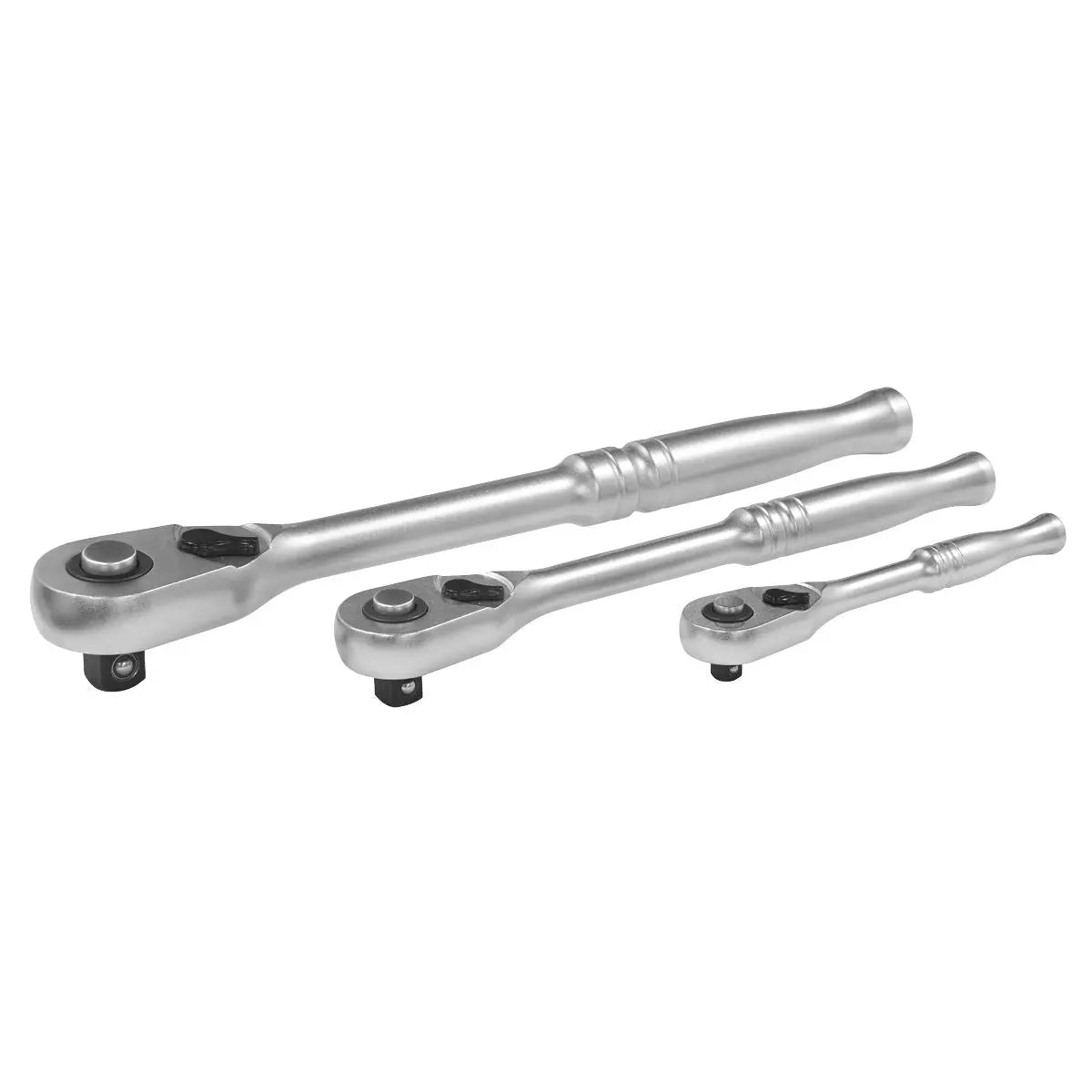Sealey Premier Platinum Ratchet Wrench Set 3pc Pear-Head Flip Reverse - Premier Platinum White Rose Tools