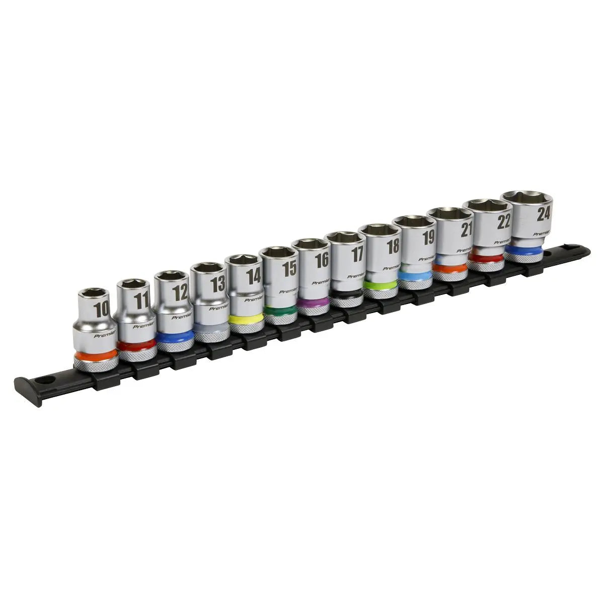 Sealey Premier Platinum Socket Set 13pc 1/2"Sq Drive 6pt WallDrive® Metric