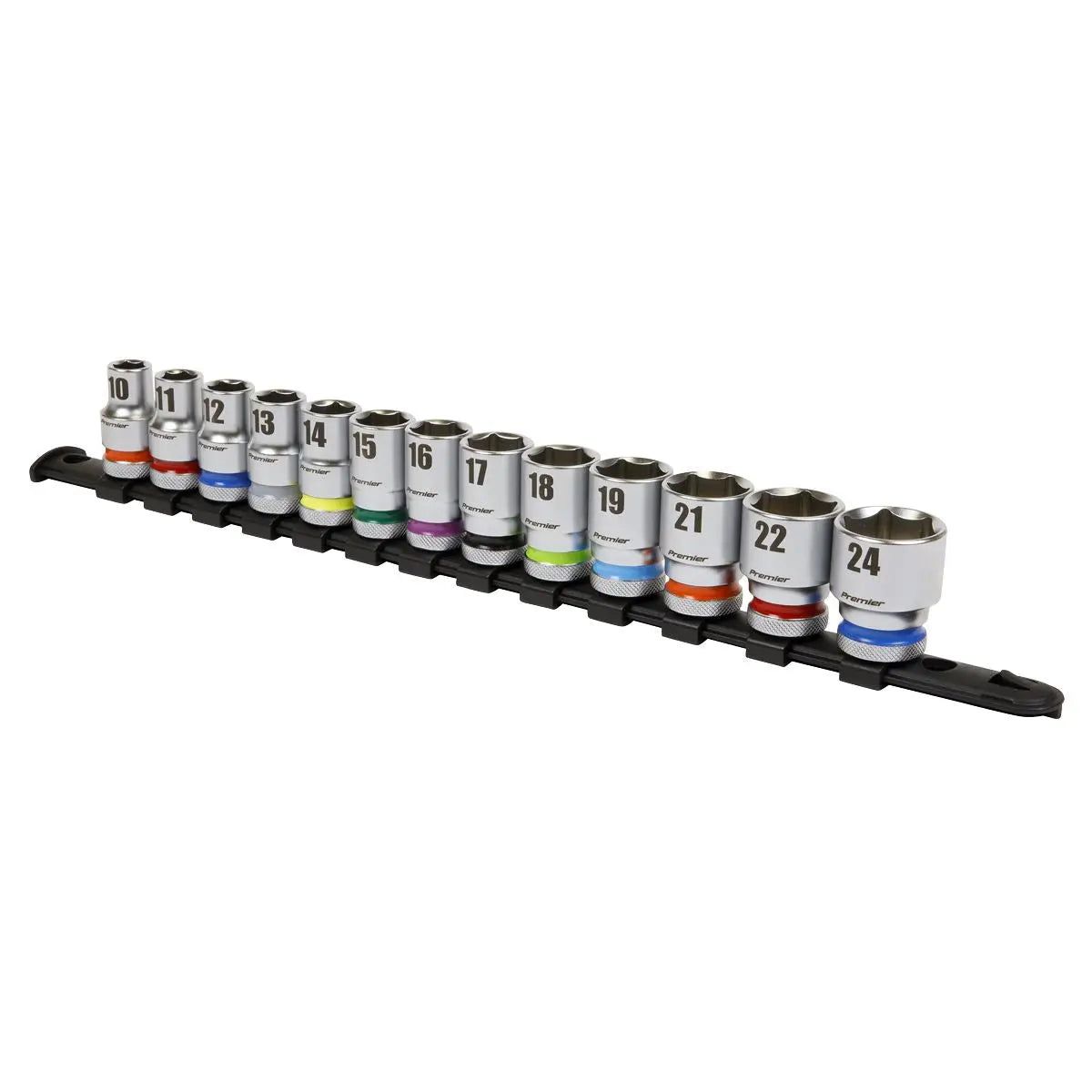 Sealey Premier Platinum Socket Set 13pc 1/2"Sq Drive 6pt WallDrive® Metric