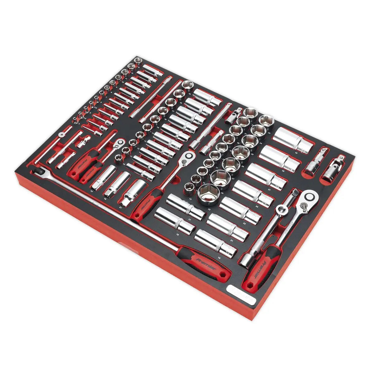 Sealey Premier Platinum Tool Tray with Socket Set 91pc 1/4", 3/8" & 1/2"Sq Drive