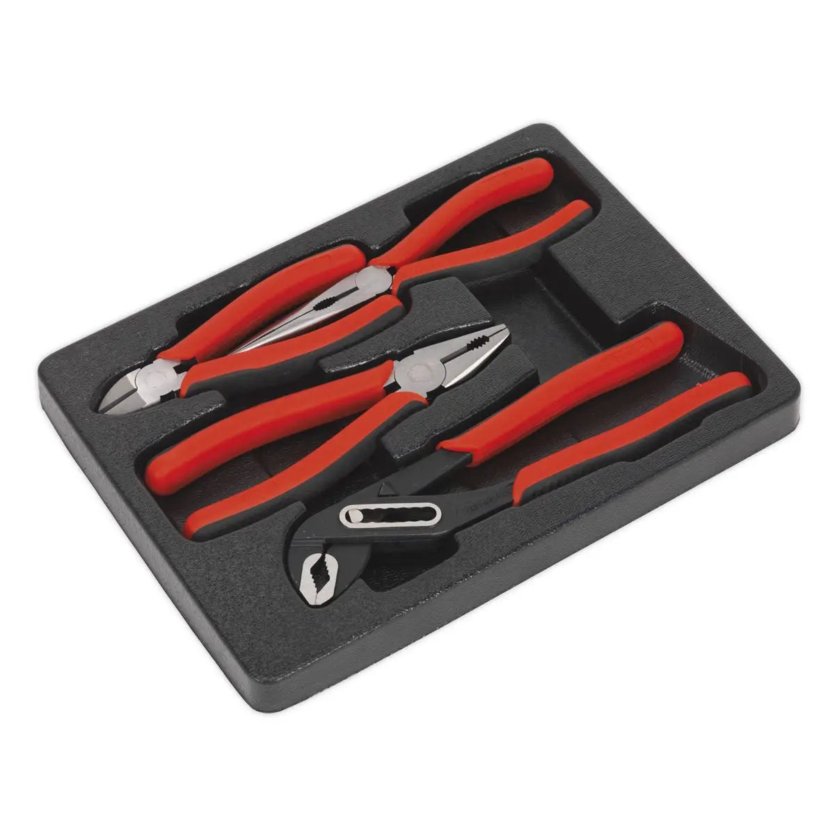 Sealey Premier Pliers Set Combi Water Pump Side Cutting Long Nose Serrated 4pc