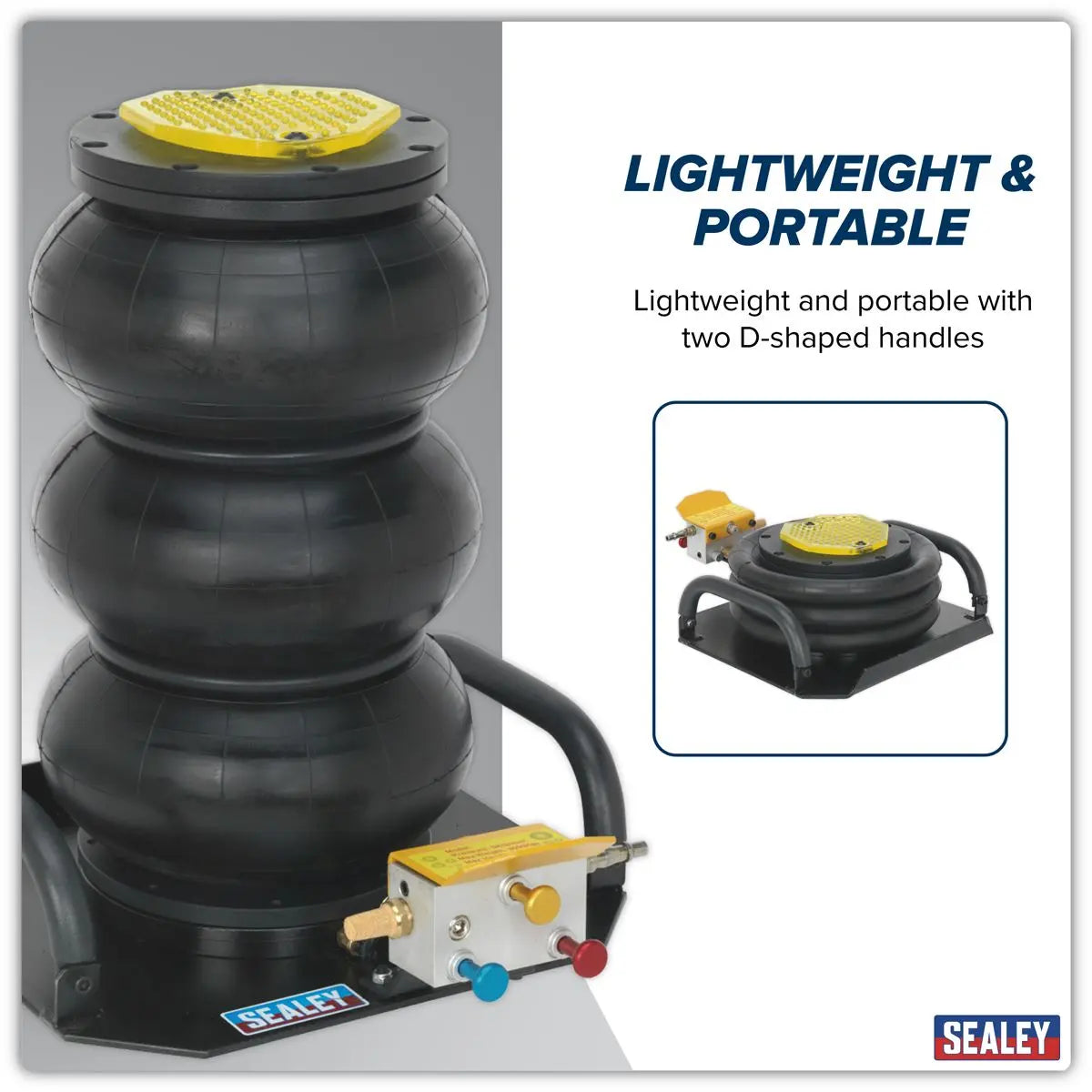 Sealey Premier Premier Air Operated Fast 3-Stage Jack 3 Tonne White Rose Tools