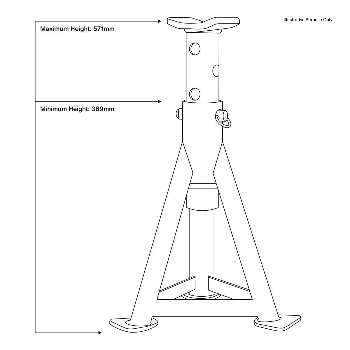 Sealey Premier Premier Axle Stands (Pair) 6 Tonne Capacity per Stand - Yellow