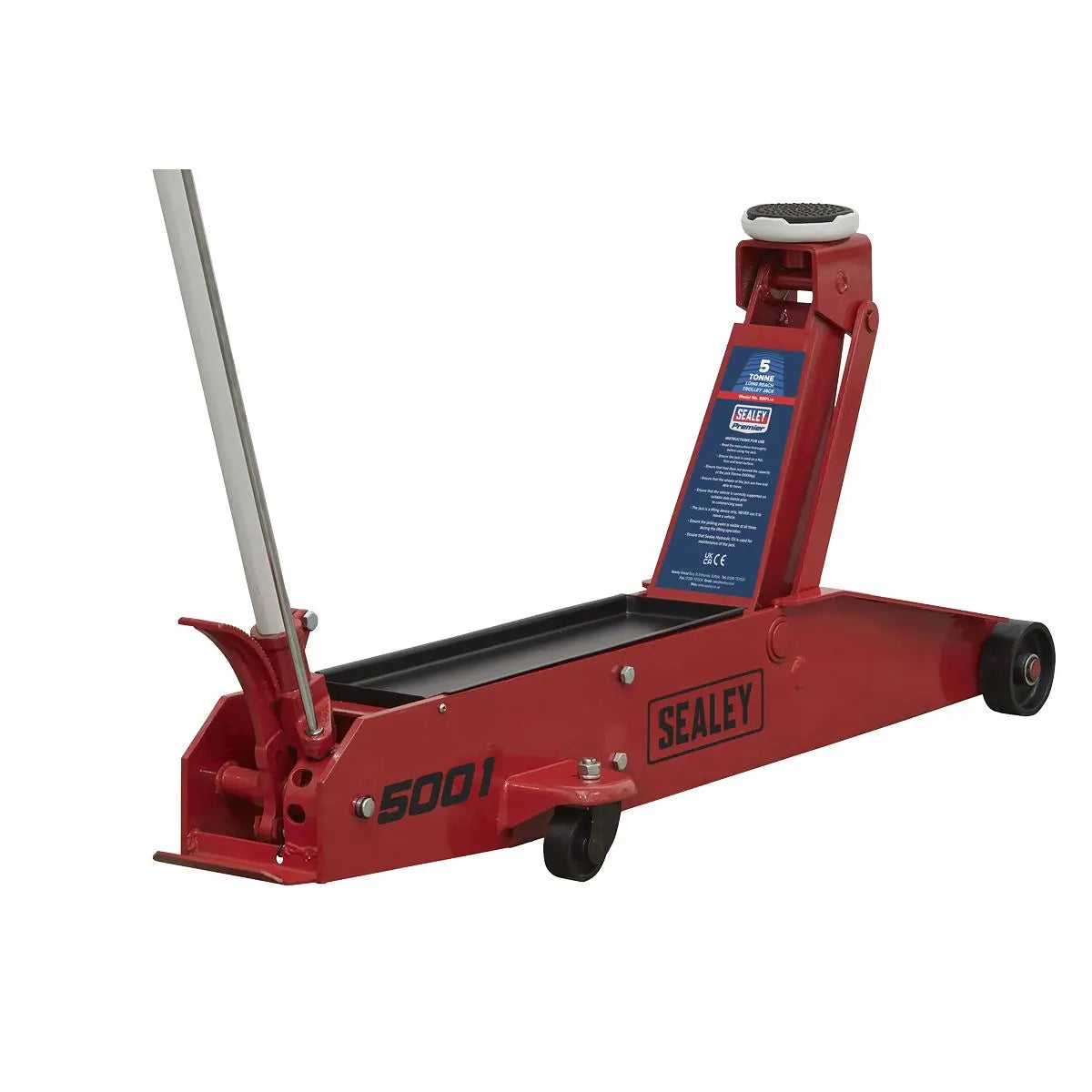 Sealey Premier Premier Long Reach Trolley Jack 5 Tonne