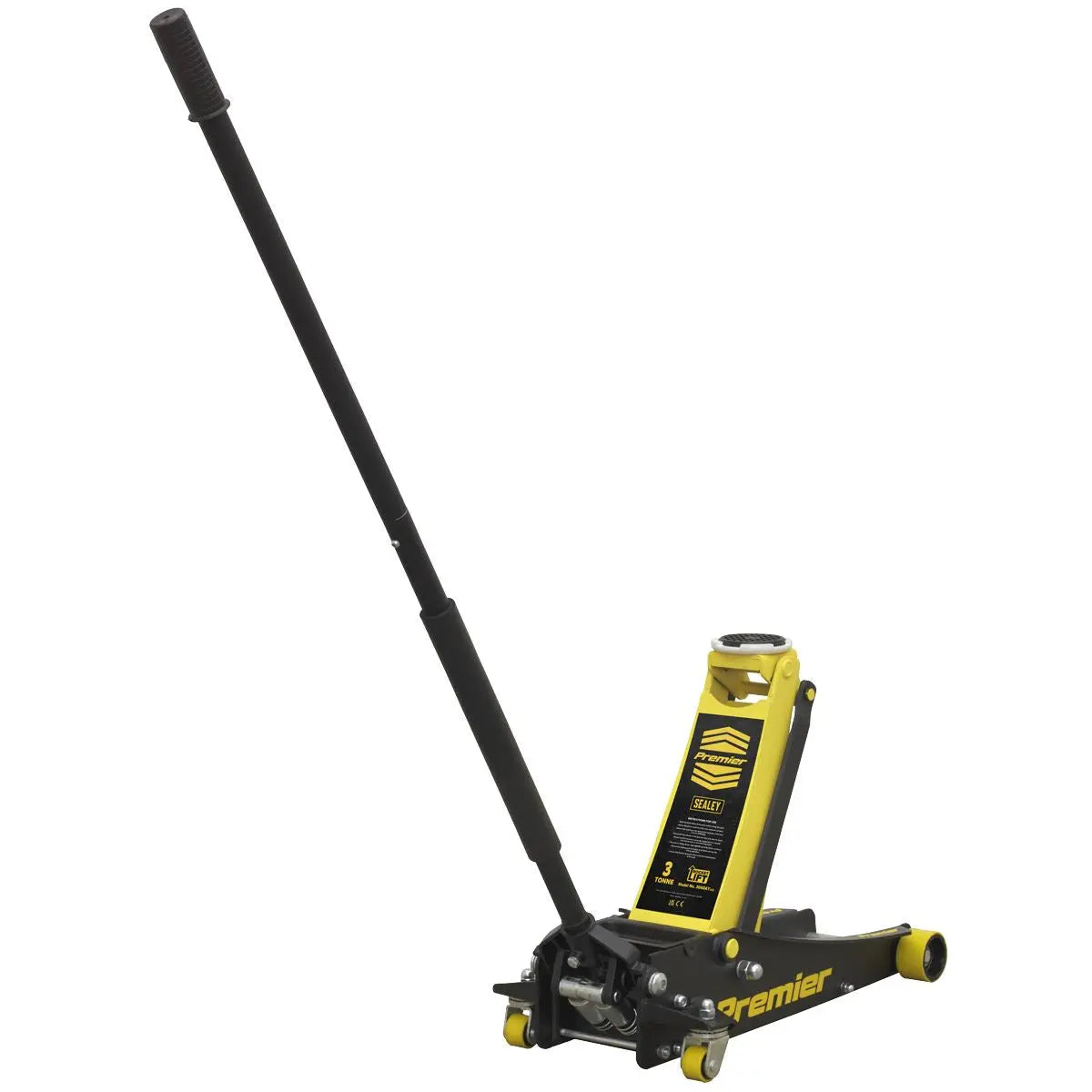 Sealey Premier Premier Low Profile Trolley Jack with Rocket Lift 3 Tonne - Yellow